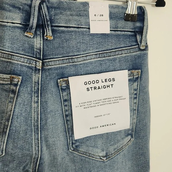 Good American Good Legs Straight Jeans in blue size 6 new with tag - Picture 12 of 17